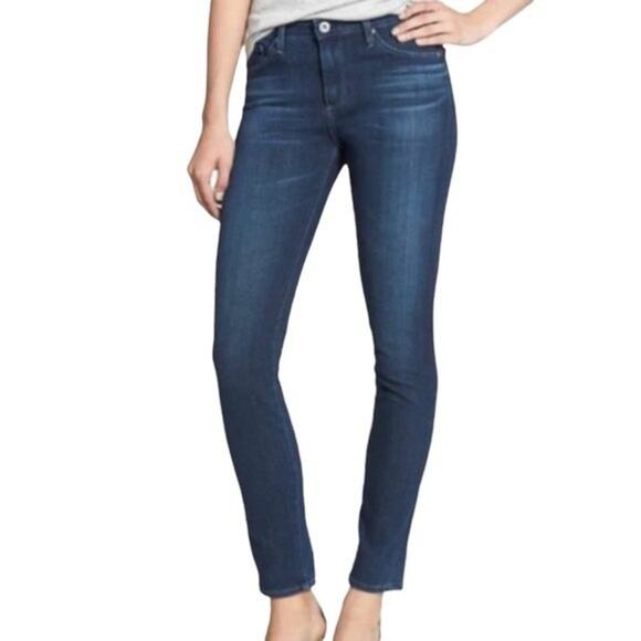 Adriano Goldschmied AG Jeans The Prima Mid Rise Cigarette Blue Denim Size 30 - Picture 1 of 12